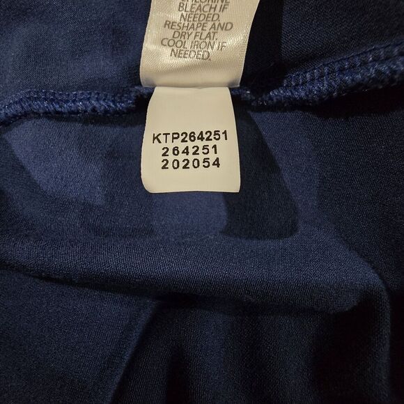 J Jill Wearever Top Womens XL Blue Polka Dot 3/4 Elastic Sleeve Rayon Nautical - Picture 12 of 15